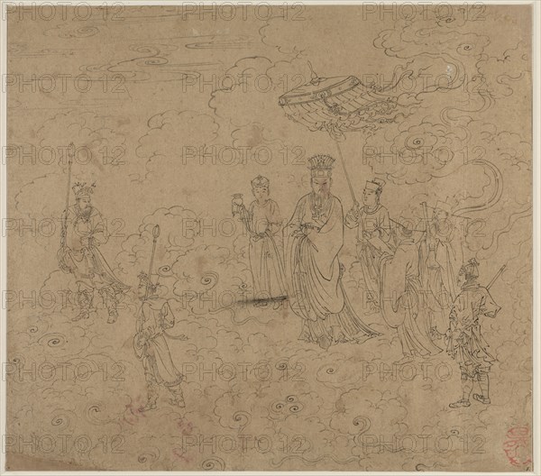 Album of Daoist and Buddhist Themes: Procession of Daoist Deities: Leaf 8, 1200s. China, Southern Song dynasty (1127-1279). Album, ink on paper (fifty leaves); sheet: 34.2 x 38.4 cm (13 7/16 x 15 1/8 in.).