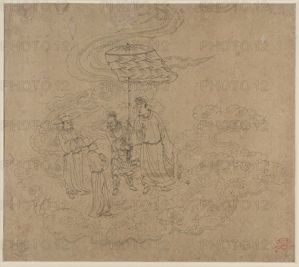 Album of Daoist and Buddhist Themes: Procession of Daoist Deities: Leaf 9, 1200s. China, Southern Song dynasty (1127-1279). Album, ink on paper (fifty leaves); sheet: 34.3 x 38.4 cm (13 1/2 x 15 1/8 in.).