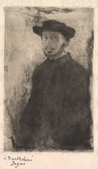 Self Portrait, 1857. Edgar Degas (French, 1834-1917). Etching and drypoint; sheet: 31.5 x 22.6 cm (12 3/8 x 8 7/8 in.); platemark: 23 x 14.5 cm (9 1/16 x 5 11/16 in.)