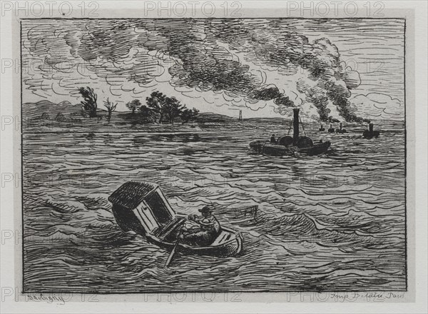 The Boat Trip: The Steamboats or Watch Out for the Steamers, 1861. Charles François Daubigny (French, 1817-1878). Etching with chine collé; sheet: 31.3 x 44.6 cm (12 5/16 x 17 9/16 in.); platemark: 13.9 x 19 cm (5 1/2 x 7 1/2 in.).