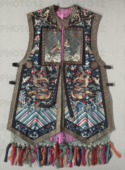 Woman's Bridal Dress, Tabard, 1800s. China, Qing Dynasty, late 19th century. Embroidery: silk, gilt-metal thread; overall: 111.8 x 73.7 cm (44 x 29 in.).