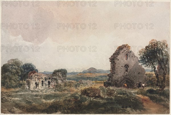 Neath Abbey, c. 1840s. Peter De Wint (British, 1784-1849). Watercolor with traces of graphite underdrawing and scratch-away; overall: 16 x 23.6 cm (6 5/16 x 9 5/16 in.).
