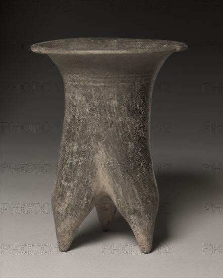Li, Hollow-Legged Tripod, late 2nd or early 1st millennium BC. China, Inner Mongolia, lower stratum of the Xiajiadian culture, late 2nd or early 1st millennium BC. Dark grey earthenware; overall: 22.9 x 17 cm (9 x 6 11/16 in.).