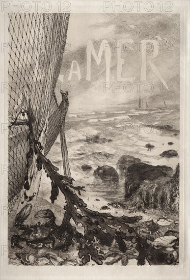 The Sea, 1905. Félix Bracquemond (French, 1833-1914), Art et Décoration. Etching; sheet: 44.4 x 29.9 cm (17 1/2 x 11 3/4 in.); platemark: 39.5 x 27.3 cm (15 9/16 x 10 3/4 in.).