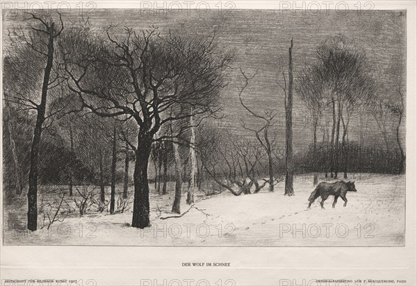 Winter, 1862. Félix Bracquemond (French, 1833-1914), Bildende Kunst. Etching; sheet: 23.5 x 32.5 cm (9 1/4 x 12 13/16 in.); platemark: 20.6 x 31.9 cm (8 1/8 x 12 9/16 in.).