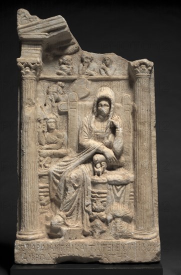 Grave Stele (Relief), c. 50 BC. Southern Asia Minor, Pamphylia, Hellenistic Greek, 1st century BC. Marble; overall: 73.6 x 42.5 cm (29 x 16 3/4 in.).