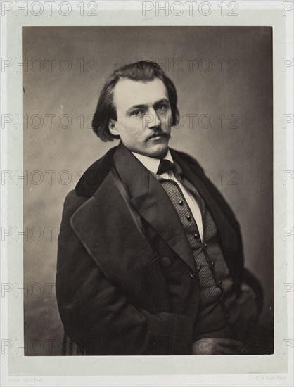 Gustave Doré, 1860. Pierre Petit (French, 1832-1909). Albumen print from wet collodion negative; image: 25 x 19 cm (9 13/16 x 7 1/2 in.); paper: 48.1 x 31 cm (18 15/16 x 12 3/16 in.); matted: 55.9 x 45.7 cm (22 x 18 in.)