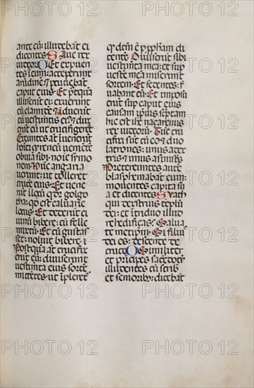 Missale: Fol. 121: contains music for "Hely Hely Lama etc." within St. Mattion Passion, 1469. Bartolommeo Caporali (Italian, c. 1420-1503), assisted by Giapeco Caporali (Italian, d. 1478). Ink; overall: 35 x 25 cm (13 3/4 x 9 13/16 in.)