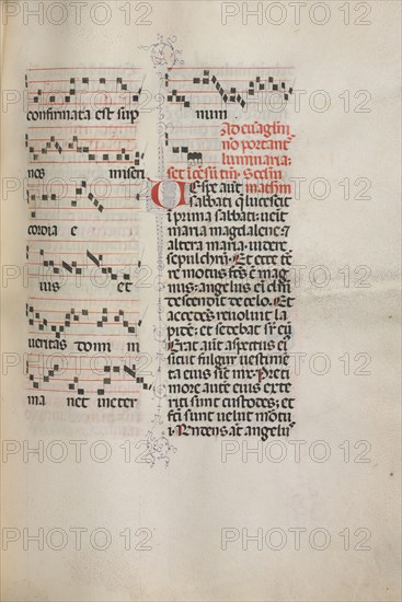Missale: Fol. 172: Music for "Alleluia" etc. at beginning of Easter, 1469. Bartolommeo Caporali (Italian, c. 1420-1503), assisted by Giapeco Caporali (Italian, d. 1478). Ink; overall: 35 x 25 cm (13 3/4 x 9 13/16 in.)