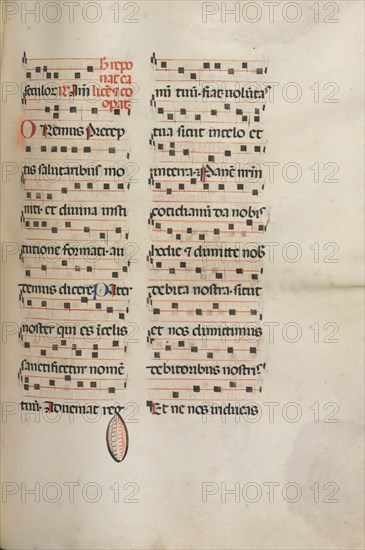 Missale: Fol. 189: Music for various prayers, 1469. Bartolommeo Caporali (Italian, c. 1420-1503), assisted by Giapeco Caporali (Italian, d. 1478). Ink; overall: 35 x 25 cm (13 3/4 x 9 13/16 in.).