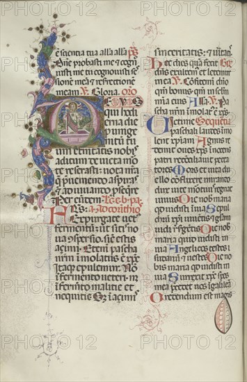 Missale: Fol. 192v: Resurrection of Christ, 1469. Bartolommeo Caporali (Italian, c. 1420-1503), assisted by Giapeco Caporali (Italian, d. 1478). Ink, tempera and burnished gold on vellum ; overall: 35 x 25 cm (13 3/4 x 9 13/16 in.).