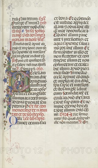 Missale: Fol. 25: Saint John with Eagle, 1469. Bartolommeo Caporali (Italian, c. 1420-1503), assisted by Giapeco Caporali (Italian, d. 1478). Ink, tempera and burnished gold on vellum ; overall: 35 x 25 cm (13 3/4 x 9 13/16 in.)