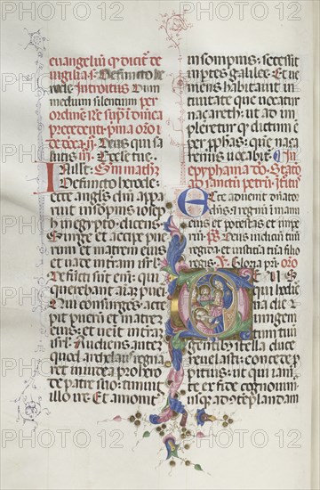 Missale: Fol. 30v: Adoration of the Magi, 1469. Bartolommeo Caporali (Italian, c. 1420-1503), assisted by Giapeco Caporali (Italian, d. 1478). Ink, tempera and burnished gold on vellum ; overall: 35 x 25 cm (13 3/4 x 9 13/16 in.)