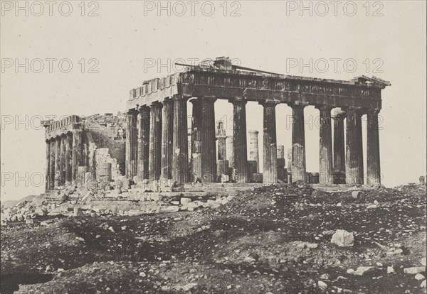Parthenon, 1852. Eugène Piot (French, 1812-1891). Salted paper print from waxed paper negative; image: 22.8 x 32.9 cm (9 x 12 15/16 in.); paper: 26.1 x 32.7 cm (10 1/4 x 12 7/8 in.); matted: 45.7 x 55.9 cm (18 x 22 in.).