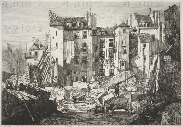 Demolition for the Openning of the Rue des Écoles, 1862. Maxime Lalanne (French, 1827-1886). Etching; sheet: 26.1 x 33 cm (10 1/4 x 13 in.); platemark: 23.8 x 32 cm (9 3/8 x 12 5/8 in.)