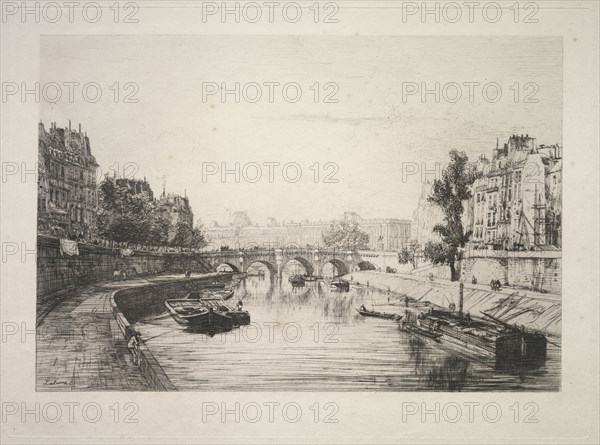 View from St. Michel Bridge, 1865. Maxime Lalanne (French, 1827-1886). Etching; sheet: 29.3 x 36.9 cm (11 9/16 x 14 1/2 in.); platemark: 24.8 x 33.4 cm (9 3/4 x 13 1/8 in.).
