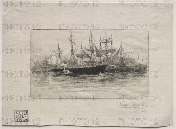 Point Breeze Oil Wharves, 1880. Stephen Parrish (American, 1846-1938). Etching; sheet: 24 x 33.3 cm (9 7/16 x 13 1/8 in.); platemark: 13.5 x 23.3 cm (5 5/16 x 9 3/16 in.)