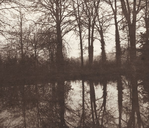 Winter Trees Reflected in a Pond, 1841-1842. William Henry Fox Talbot (British, 1800-1877). Salted paper print from calotype negative; image: 16.4 x 19.1 cm (6 7/16 x 7 1/2 in.); paper: 19.8 x 24.8 cm (7 13/16 x 9 3/4 in.); matted: 40.6 x 50.8 cm (16 x 20 in.).