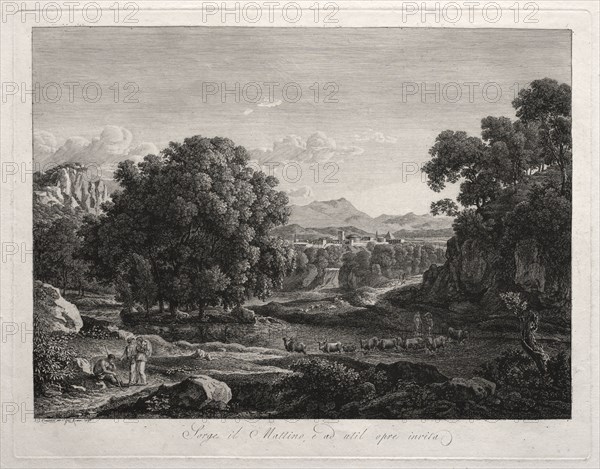 Heroic Landscape: Cattle Crossing the River, 1795. Johann Christian Reinhart (German, 1761-1847). Etching; sheet: 42.9 x 53.8 cm (16 7/8 x 21 3/16 in.).