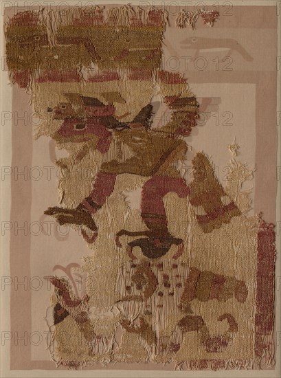 Textile Fragment, c. 50-650. Peru, Moche, north coast, 1st-7th century. Cotton and camelid fiber; overall: 40.6 x 30.5 cm (16 x 12 in.)