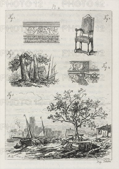 Traité de La Gravure a l’eau forte: Plate 4, 1866. Maxime Lalanne (French, 1827-1886), Cadar and Luquet. Etching; platemark: 18.2 x 11.7 cm (7 3/16 x 4 5/8 in.); book page: 23.2 x 15 cm (9 1/8 x 5 7/8 in.)