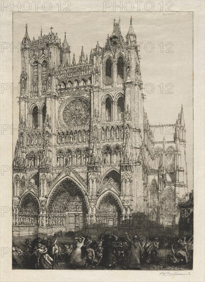 Amiens Cathedral, Inventory Day, 1887. Auguste Louis Lepère (French, 1849-1918). Etching; sheet: 46.4 x 32.8 cm (18 1/4 x 12 15/16 in.); platemark: 37.7 x 26 cm (14 13/16 x 10 1/4 in.).