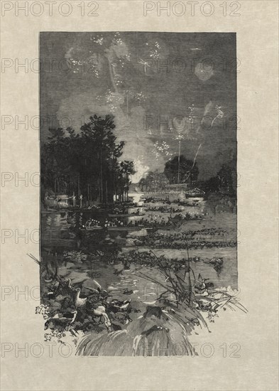 Le Monde Illustré, June 14, 1884: The Festival for the victims of duty, 1884. Auguste Louis Lepère (French, 1849-1918). Wood engraving; sheet: 31.2 x 46.3 cm (12 5/16 x 18 1/4 in.); image: 21.2 x 14.6 cm (8 3/8 x 5 3/4 in.)