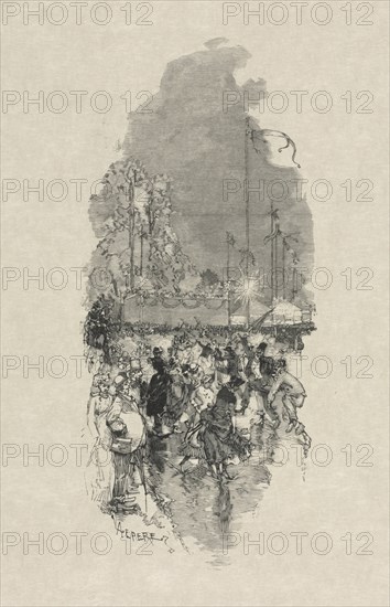 [Festival]. Auguste Louis Lepère (French, 1849-1918). Wood engraving; sheet: 31 x 46.4 cm (12 3/16 x 18 1/4 in.); platemark: 22 x 10.5 cm (8 11/16 x 4 1/8 in.).