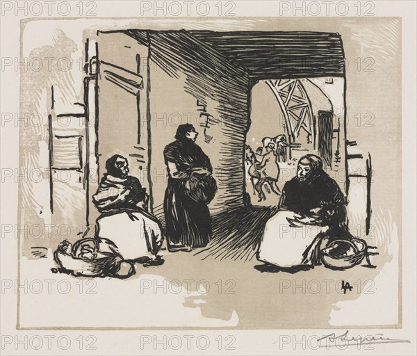 Bread-Sellers, 1889. Auguste Louis Lepère (French, 1849-1918), Ed. Sagot Editeur/Paris (embossed). Woodcut; sheet: 21.1 x 29.6 cm (8 5/16 x 11 5/8 in.); image: 12.1 x 15 cm (4 3/4 x 5 7/8 in.)