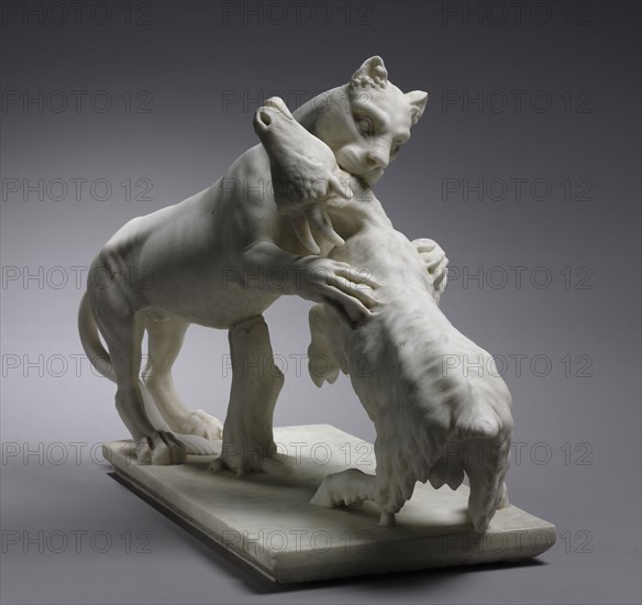 Panther Attacking a Goat , late 1700s. Francesco Antonio Franzoni (Italian, 1734-1818). Marble; overall: 43.8 x 66.5 x 28.5 cm (17 1/4 x 26 3/16 x 11 1/4 in.).