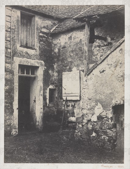 Farmyard, 1862. Eugène Cuvelier (French, 1837-1900). Salted paper print from a paper negative; image: 25.8 x 19.6 cm (10 3/16 x 7 11/16 in.); paper: 51.9 x 42.4 cm (20 7/16 x 16 11/16 in.); matted: 61 x 50.8 cm (24 x 20 in.); image with black margin: 27.8 x 21.6 cm (10 15/16 x 8 1/2 in.)
