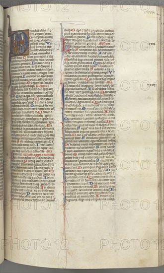 Fol. 233r, Psalm 109, historiated initial D, God the Father and Son, the Holy Ghost between them, c. 1275-1300. Southern France, Toulouse(?), 13th century. Bound illuminated manuscript in Latin; brown morocco binding; ink, tempera and gold on vellum; 533 leaves