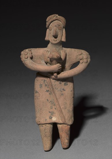 Standing Figurine, 300 B.C. to A.D. 300. West Mexico, Michoacán state, 300 B.C. to A.D. 300. Ceramic; overall: 11 x 6.7 cm (4 5/16 x 2 5/8 in.).