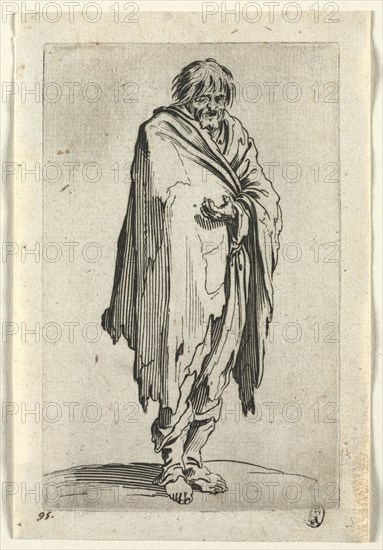 The Beggars: Beggar without Hat or Shoes , c. 1623. Jacques Callot (French, 1592-1635). Etching