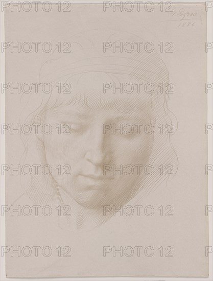 Head of a Man, 1886. Alphonse Legros (French, 1837-1911). Metalpoint; sheet: 31.5 x 23 cm (12 3/8 x 9 1/16 in.).