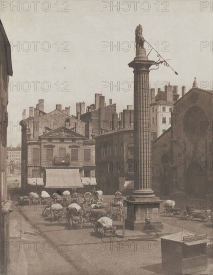 Untitled (Place des Cordeliers), c. 1852-1853. Louis-Antoine Froissart (French, 1815-1860). Salted paper print from a waxed paper negative; image: 34.7 x 26.3 cm (13 11/16 x 10 3/8 in.); paper: 34.7 x 27.2 cm (13 11/16 x 10 11/16 in.); matted: 55.9 x 45.7 cm (22 x 18 in.)