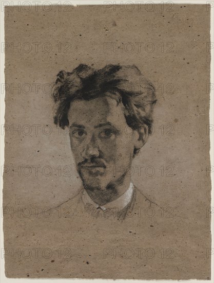 Portrait of a Young Man, c. 1865-1875. France, 19th century. Charcoal with stumping, heightened with white chalk; sheet: 36.6 x 27.9 cm (14 7/16 x 11 in.).