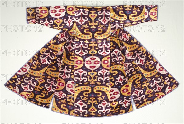 Woman’s robe, 1850-1875. Uzbekistan, Bukhara. Velvet ikat: silk; overall: 132.1 x 150 cm (52 x 59 1/16 in.)