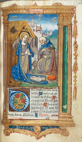 Printed Book of Hours (Use of Rome): fol. 34r, The Nativity, 1510. Guillaume Le Rouge (French, Paris, active 1493-1517). 112 Printed folios on parchment, bound