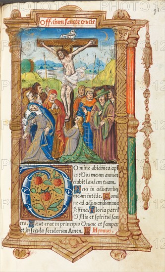 Printed Book of Hours (Use of Rome): fol. 55r, The Crucifixion, 1510. Guillaume Le Rouge (French, Paris, active 1493-1517). 112 Printed folios on parchment, bound