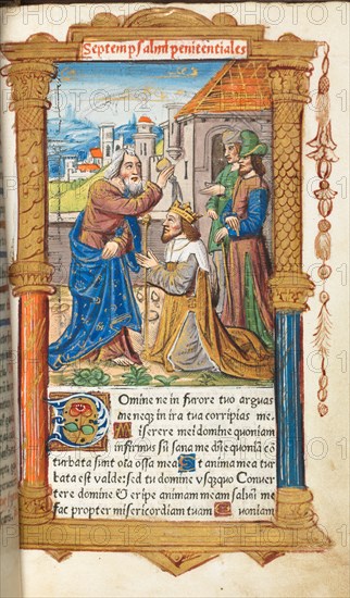 Printed Book of Hours (Use of Rome): fol. 65r, David and Samuel, 1510. Guillaume Le Rouge (French, Paris, active 1493-1517). 112 Printed folios on parchment, bound