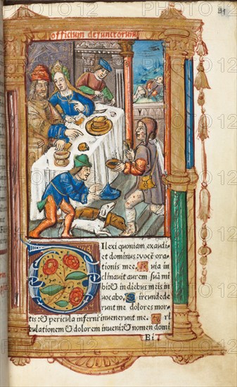 Printed Book of Hours (Use of Rome):  fol. 73r, Lazarus, 1510. Guillaume Le Rouge (French, Paris, active 1493-1517). 112 Printed folios on parchment, bound