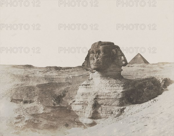 The Sphinx, c. 1853. John Beasley Greene (American, 1832-1856). Salted paper print from waxed paper negative; image: 23.2 x 29.6 cm (9 1/8 x 11 5/8 in.); mounted: 39.8 x 56.5 cm (15 11/16 x 22 1/4 in.); matted: 50.8 x 61 cm (20 x 24 in.)