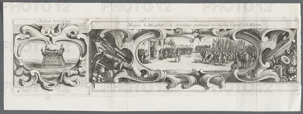 The Siege of La Rochelle: Plate 14, 1628-1630. Israël Henriet (French, c. 1590-1661), or Abraham Bosse (French, 1602-1676), after Jacques Callot (French, 1592-1635). Etching and engraving; sheet: 22.5 x 61.8 cm (8 7/8 x 24 5/16 in.); platemark: 16.3 x 59.9 cm (6 7/16 x 23 9/16 in.)