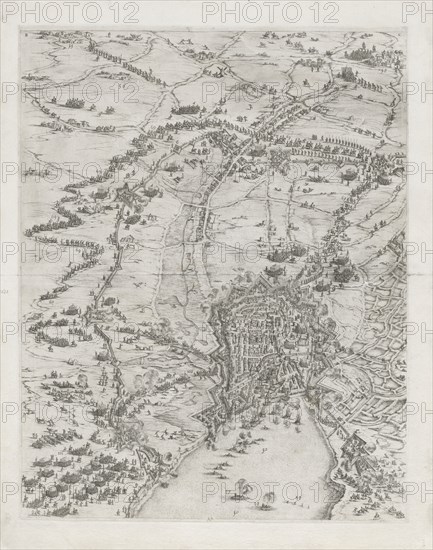 The Siege of La Rochelle: Plate 6, 1628-1630. Jacques Callot (French, 1592-1635). Etching; sheet: 64.5 x 51 cm (25 3/8 x 20 1/16 in.); platemark: 57.3 x 45.2 cm (22 9/16 x 17 13/16 in.)
