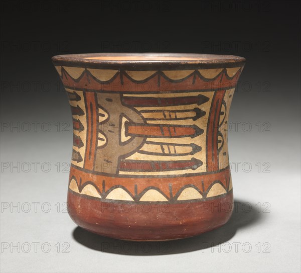 Bowl with Trophy Heads, c. 100-650. Peru, Nasca, Early Intermediate Period. Ceramic, slip; overall: 10.2 x 10.2 cm (4 x 4 in.).