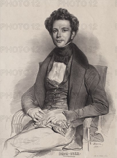 Henri Herz, Pianist, 1832. Achille Devéria (French, 1800-1857). Lithograph on chine collé; sheet: 40.9 x 31 cm (16 1/8 x 12 3/16 in.); image: 38.3 x 29 cm (15 1/16 x 11 7/16 in.)