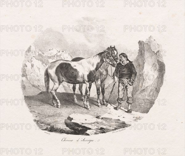 Chevaux d' Auvergne, 1822. Théodore Géricault (French, 1791-1824), Gihaut. Lithograph; sheet: 27.6 x 35.5 cm (10 7/8 x 14 in.); image: 19 x 23.2 cm (7 1/2 x 9 1/8 in.).