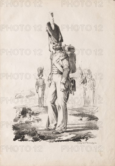 Military Costumes: Infantry Sargent , 1817-18. Nicolas Toussaint Charlet (French, 1792-1845). Lithograph; sheet: 40.1 x 28.3 cm (15 13/16 x 11 1/8 in.); image: 30.6 x 21 cm (12 1/16 x 8 1/4 in.).