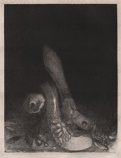 The Temptation of St. Anthony: Flowers Fall and the Head of a Python Appears, Plate V, 1896. Odilon Redon (French, 1840-1916), Blanchard. Lithograph